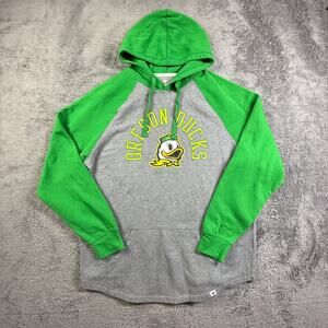 Fanatics Oregon Ducks Mens XL Fleece Hoodie Green Gray Retro Logo Pullover